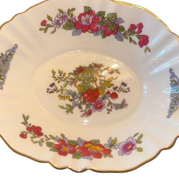 Vintage Paragon Bone China Tree of Kashmir Relish Dish Gold Gilt flowers - Picture 4 of 8